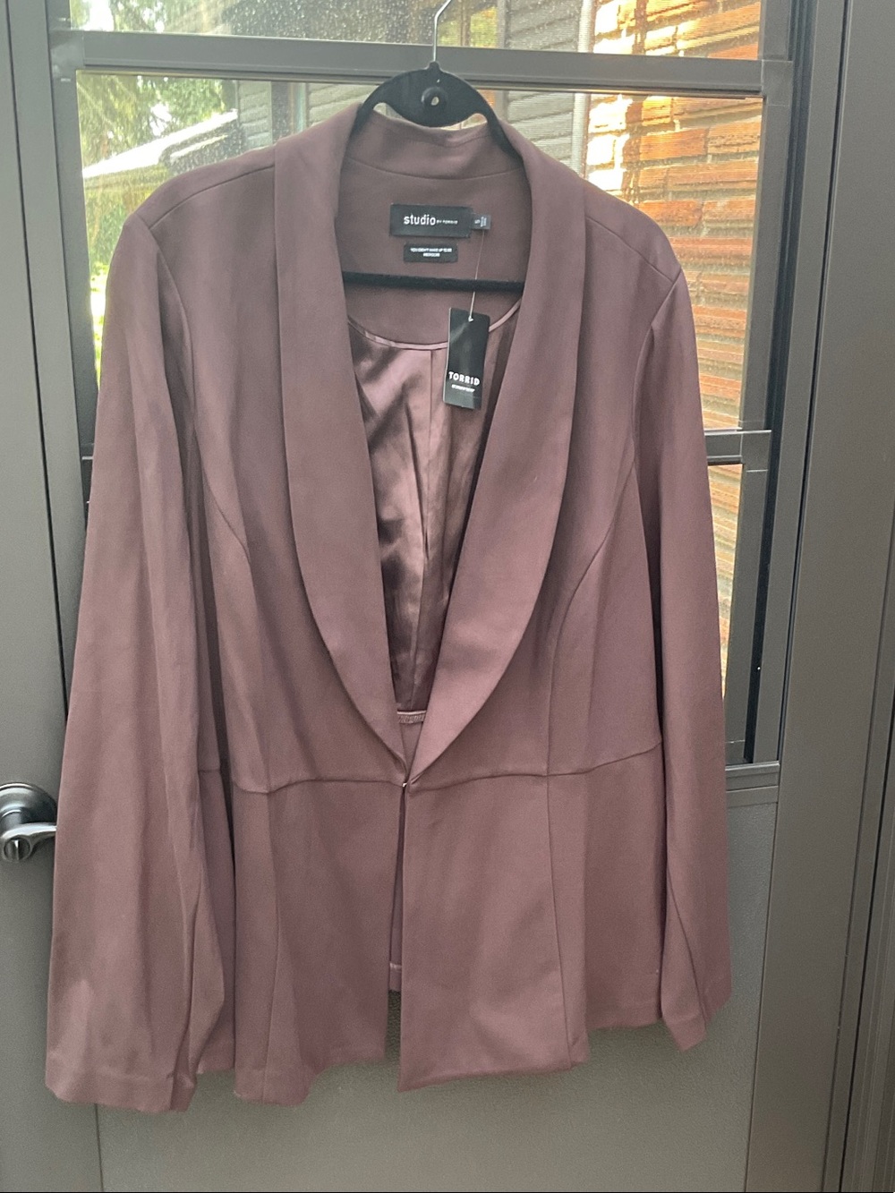 Studio Torrid Brown Shawl-Collar Peplum Blazer Jacket NWT